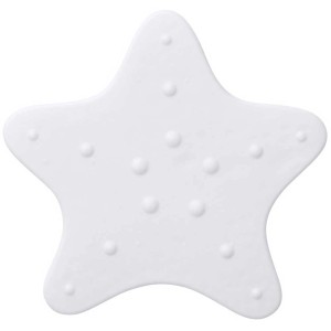 Tappetino antiscivolo bianco Diaqua a forma di stella marina con rilievi, 12x10cm, set da 5.