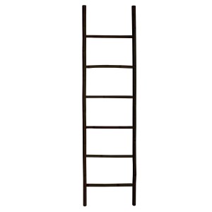 Scala portasciugamani nera MSV Tilda in bambù, alta 190 cm, con 6 gradini.