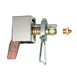 Fer à souder en cuivre Rothenberger Industrial avec protection contre le vent et adaptateur pour appareils de soudure.