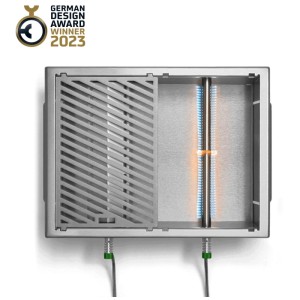 Grill de camping Burnhard Jones avec 2 brûleurs en acier inoxydable, grilles et alimentation en gaz.