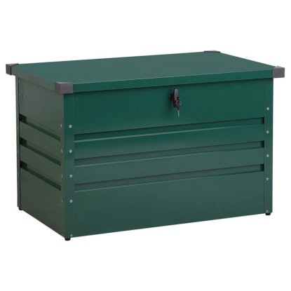 Beliani Auflagenbox Cebrosa Stahl Dunkelgrün (HxBxT) 64 x 100 x 62 cm