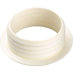 Raccord de tuyau de chasse d'eau en plastique blanc (Ø 45 mm x Ø 48 mm) pour WC.