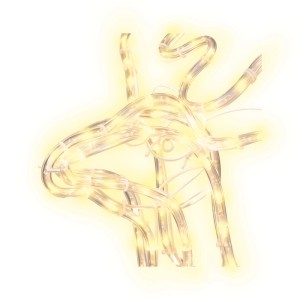 Figura LED renna luminosa con LED bianco caldo, testa mobile e corna. Decorazione natalizia esterna con timer.