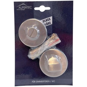 Alpertec WC-Rosetten Set, 2 Stück, Edelstahl, ohne Sichtfenster.