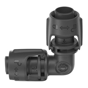 Gardena Raccordo a L 13 mm per Micro-Drip-System, angolo a 90° per deviare il tubo.