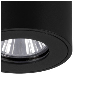 Luminaire extérieur noir Eglo Torrecola, plafonnier rond en aluminium et plastique.