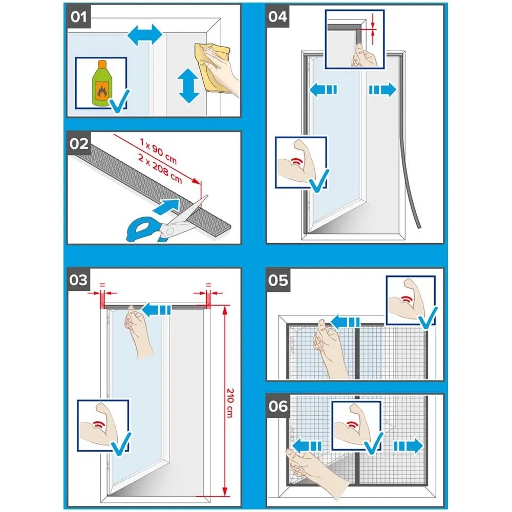 Zanzariera Magnetica Schellenberg 90x210 Cm - Tenda Antizanzare Con Chiusura Magnetica | Colore Antracite - Foto 4
