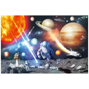 Maxi poster Space Fantasy (61x91,5 cm) avec astronautes, planètes et vaisseaux spatiaux.