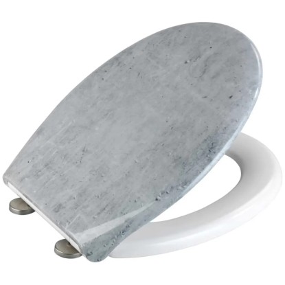 Wenko Siège WC Concrete Premium avec Easy-Close duroplast Gris clair