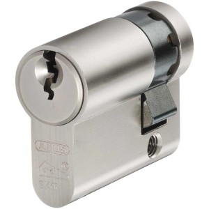 Abus demi-cylindre E60NP 10/30 mm, serrure de porte avec protection anti-perçage et fonction d'urgence.