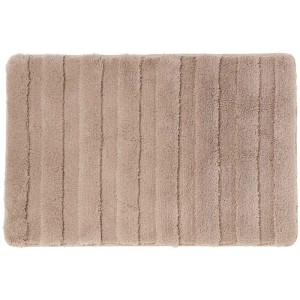Tappeto da bagno Diaqua Cambio color tortora, 60x90 cm, con superficie soffice e design a coste.