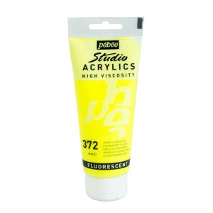Pébéo Acrylique Studio Acrylics jaune fluorescent, tube de 100ml.