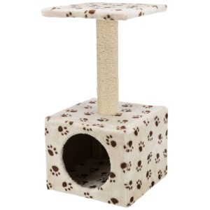 Arbre à chat beige Trixie Zamora, 60 cm de haut, avec poteau en sisal, grotte et plateforme.