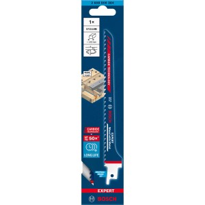 Lame de scie sabre Bosch Expert S 715 LHM pour bois et métal, idéale pour les coupes courbes.