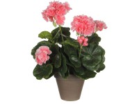 Mica Decorations Kunstpflanze Geranie Pfirsich Topf Ø 20 cm / Höhe 34 cm