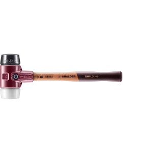 Maillet à embouts interchangeables Halder Simplex, Ø 60 mm, avec corps en acier, manche en bois.