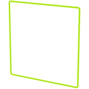 Profilo di design Priamos, giallo-verde fluorescente, 2x2 cm per interruttori a parete.