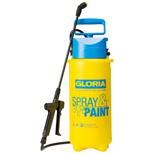Pulvérisateur à pression Gloria Spray&Paint, jaune/bleu, 5L pour huiles et lasures de protection du bois.
