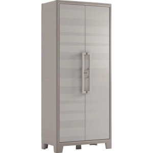 Armoire en plastique KIS Gulliver, beige sable, avec 4 étagères, hauteur 182 cm. Système d'étagères pour intérieur.