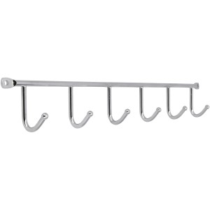 Siro Hakenleiste mit 6 Haken, Chrom glänzend, 420 mm lang.