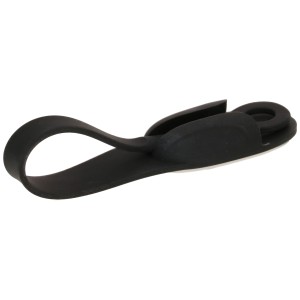 Schwarzes, selbstklebendes Kabelmanagement-Set (2 Stk.) zur Kabelbündelung.