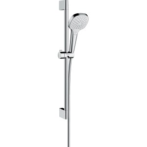 Ensemble de douche Hansgrohe Croma Select E, Vario EcoSmart, barre de douche 65 cm, blanc/chrome.