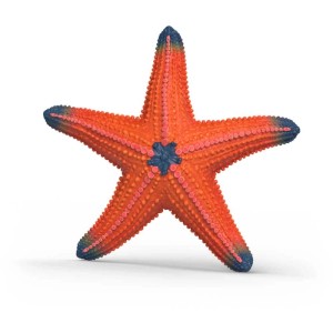 Schleich Wild Life Étoile de mer 14902, figurine orange avec des accents bleus.