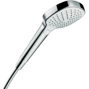 Douchette Hansgrohe Croma Select E Vario, chrome, avec 3 jets et bouton Select.