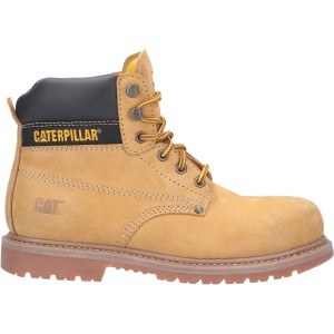 Chaussures de sécurité marron Cat Powerplant S3, bottes de travail robustes avec embout en acier.