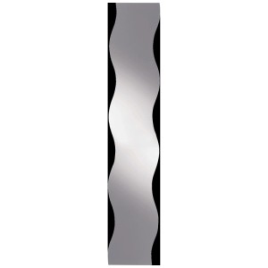 Specchio Wave moderno, 29x150 cm, con design ondulato per uso universale.