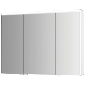 Armoire de toilette Jokey Decor Alu III LED avec trois portes miroir et éclairage LED.