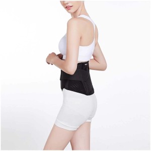 Stylies fascia riscaldante lombare, nera, con power bank per uso mobile.