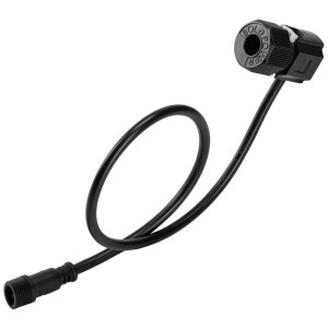 Connettore nero Schönenberger 24V M18, lunghezza 0,5 m, per sistemi di illuminazione esterna.