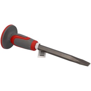 Scalpello piatto 16 x 300 mm con protezione per mani per lavori di muratura e demolizione.