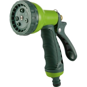Doccia multifunzione verde con 7 getti per irrigazione giardino.