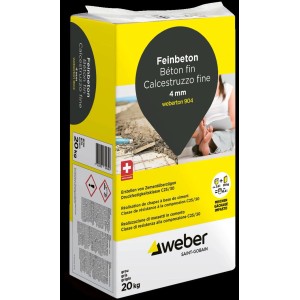 Weber ton 904 malta cementizia 20 kg, granulometria fino a 4 mm, sacco giallo-grigio per massetti e muratura.
