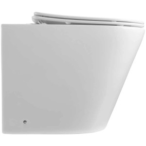AquaSu® Set WC a terra Quinn bianco, scarico profondo, senza brida con sedile slim.
