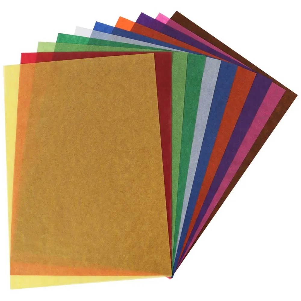 Lot De 50 Feuilles Papier Transparent Coloré A4 - 100g/m² - 7 Couleurs Vives - Idéal Bricolage, Impression Et Emballage