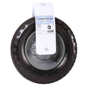 Ruota pneumatica Haemmerlin per carriola, Ø 380 mm, con cuscinetto a strisciamento e cerchio in metallo.