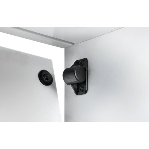 Chiusura magnetica Hettich in gunmetal, regolabile, per ante di mobili.