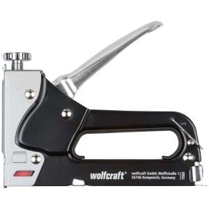 Set di cucitrice manuale Wolfcraft Tacocraft 7, 1001 pezzi, in metallo con forza d'impatto regolabile.