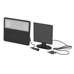 Eglo Solar LED Lampada da parete Panettieri 11W Nero con sensore e pannello solare.