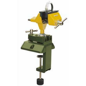 Morsa di precisione Proxxon con morsetto, giallo/verde, per lavori di precisione.