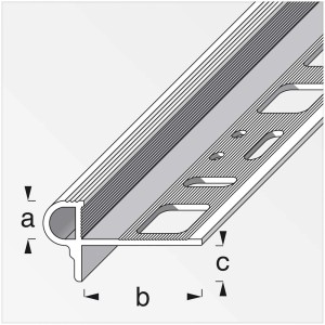 Treppenkantenprofil Florentiner, Aluminium silber, mit Universal-Lochbild zum Kleben, Schrauben, Nageln.