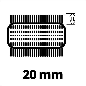 Illustrazione della spazzola Einhell Medium 90/20, accessorio per spazzola per superfici, spessore spazzola 20mm.