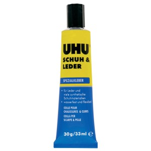 UHU Colla per Scarpe e Pelle, tubo da 30g, ideale per incollare scarpe e pelle.