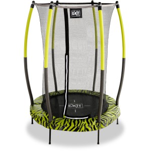 EXIT Tiggy junior trampolino, nero e verde, Ø140cm con rete di sicurezza per bambini dai 3 ai 5 anni.