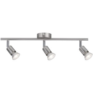 Spot Tavole à trois lampes en nickel mat avec douille GU10 pour montage mural ou au plafond.