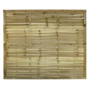 Recinzione a lamelle Mallorca, pino impregnato verde, 150x180cm, per la privacy del giardino.