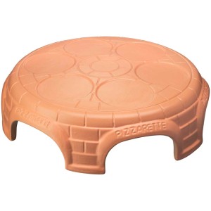 Emerio Pizzaofen Pre-Bake Terracotta mit Haube für 6 Mini-Pizzen.
